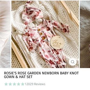 Caden Lane knotted gown with matching hat 👶🏻